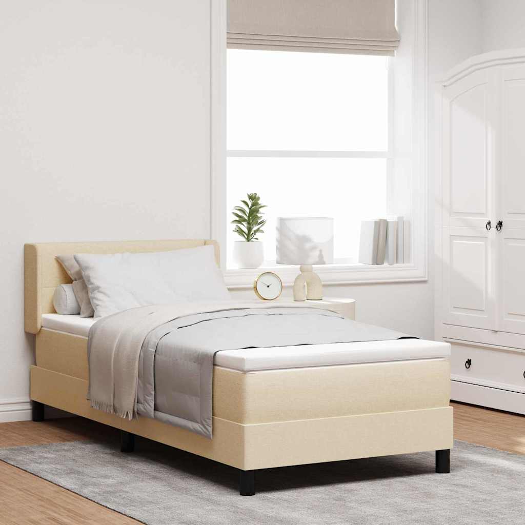 Boxspringbett mit Kopfteil Creme 200 x 100 cm Stoff