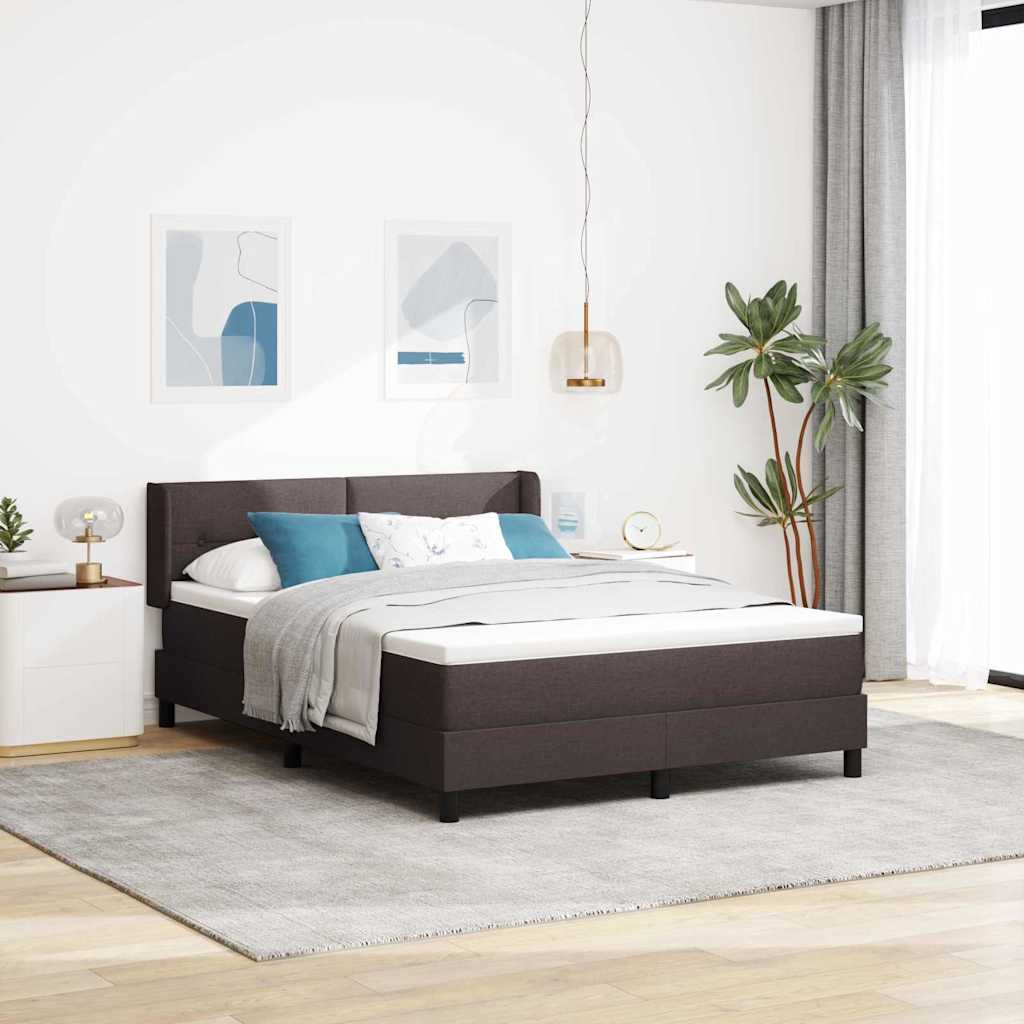 Boxspringbett mit Kopfteil Dunkelbraun 200 x 140 cm Stoff