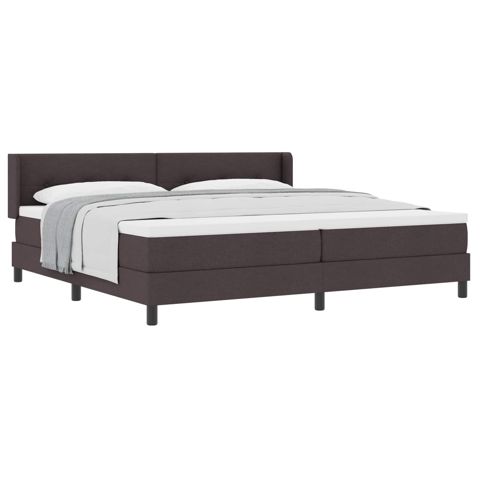 Boxspringbett mit Kopfteil Dunkelbraun 200 x 200 cm Stoff