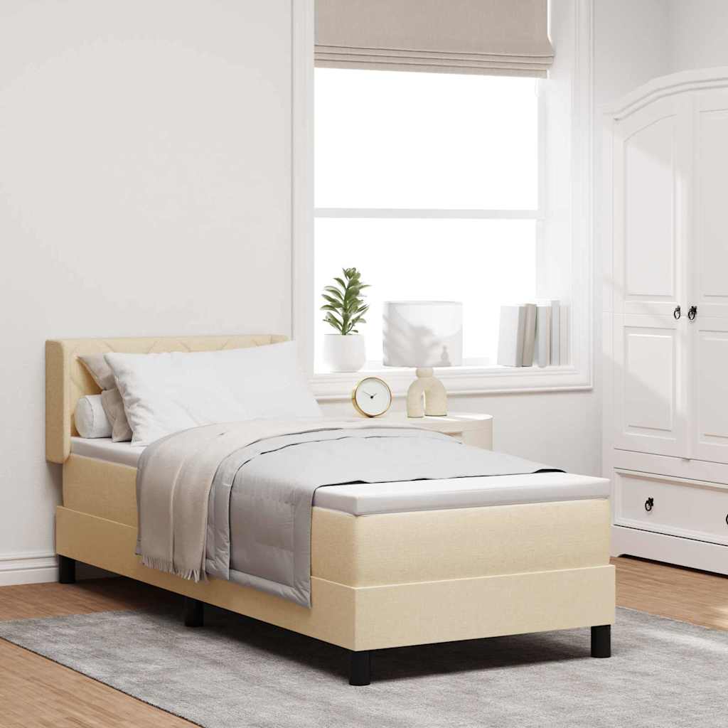 Boxspringbett mit Kopfteil Creme 200 x 80 cm Stoff