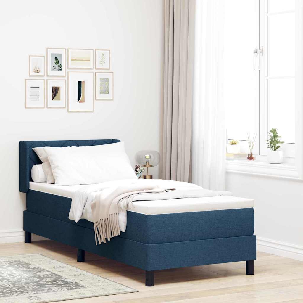 Boxspringbett mit Kopfteil Blau 200 x 80 cm Stoff