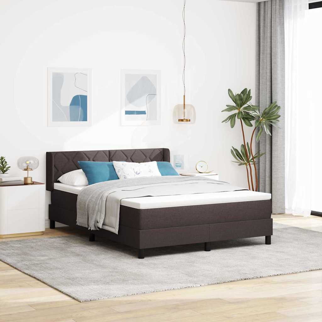 Boxspringbett mit Kopfteil Dunkelbraun 200 x 160 cm Stoff