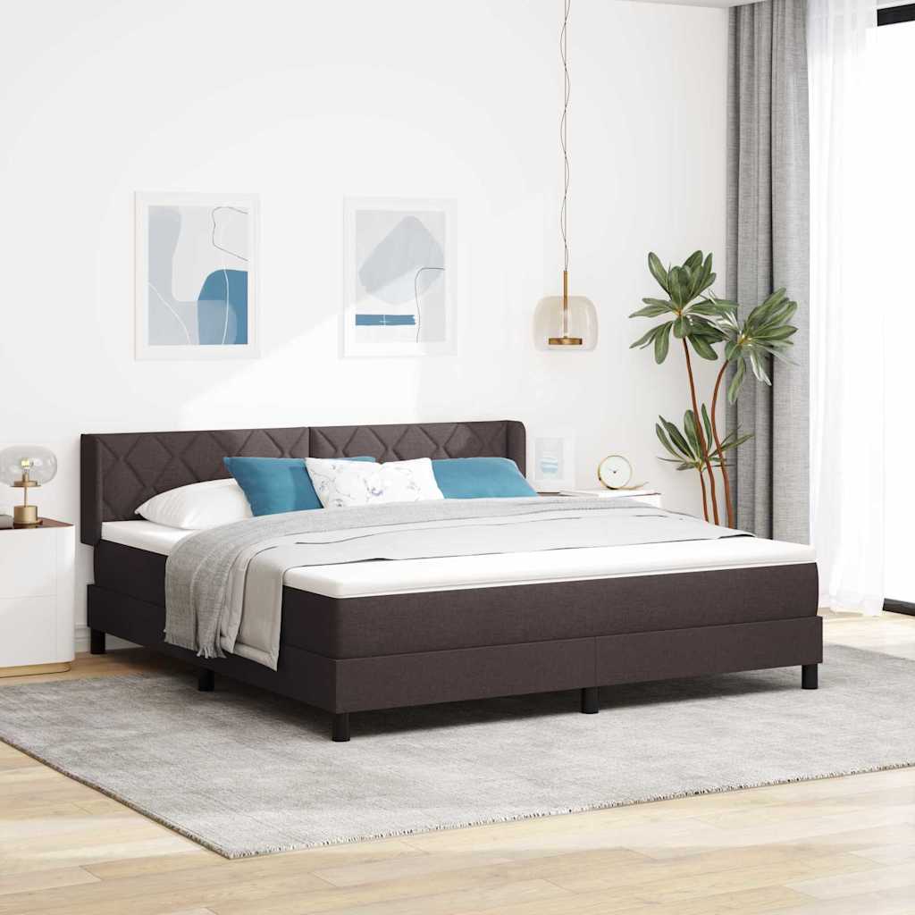 Boxspringbett mit Kopfteil Dunkelbraun 200 x 180 cm Stoff