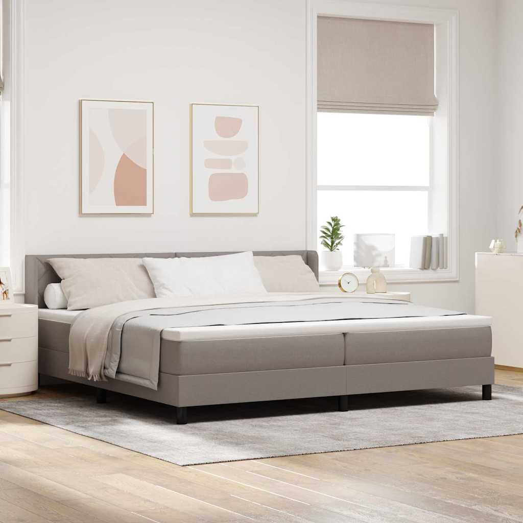 Boxspringbett mit Kopfteil Taupe 200 x 200 cm Stoff