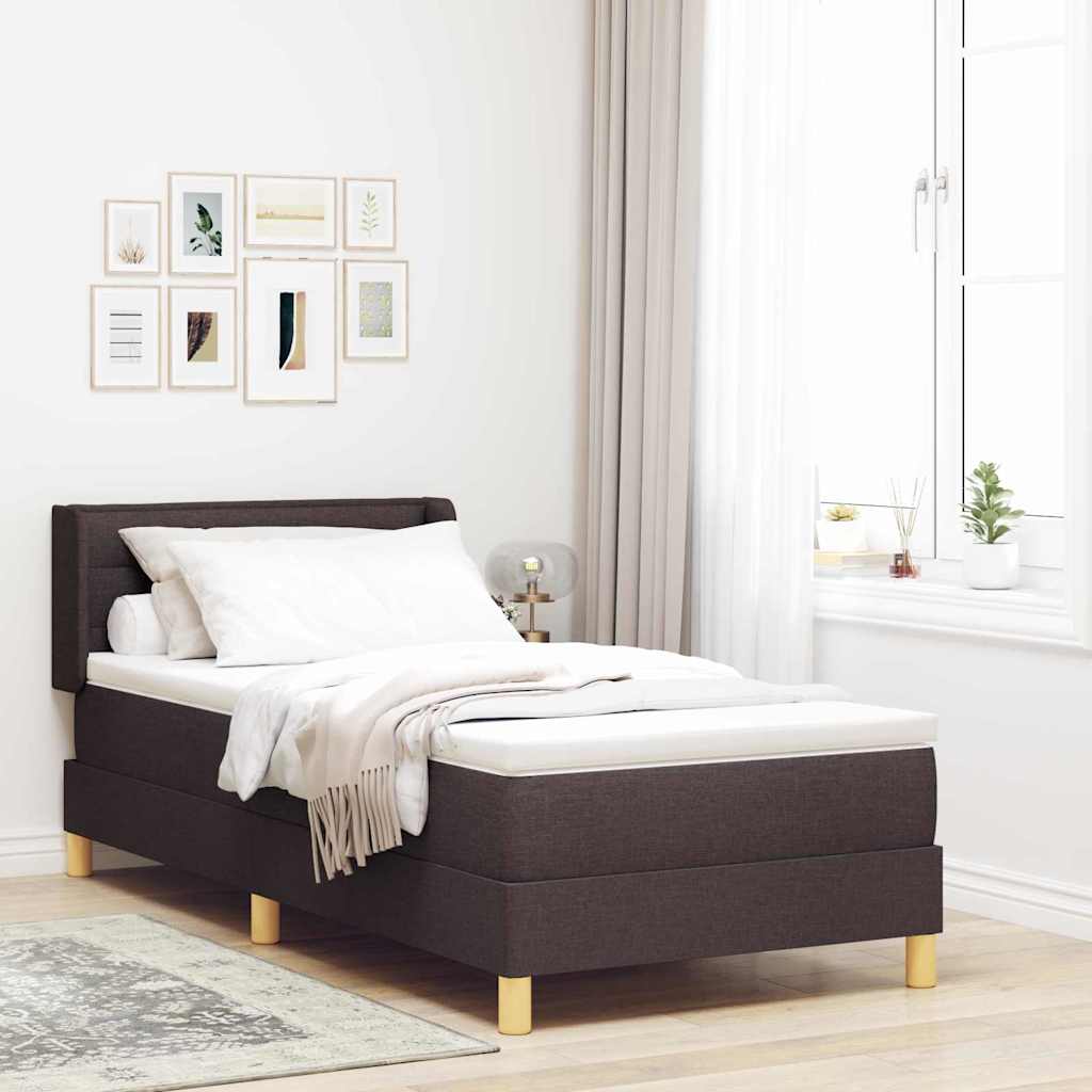 Boxspringbett mit Matratze Dunkelbraun 190 x 90 cm Stoff