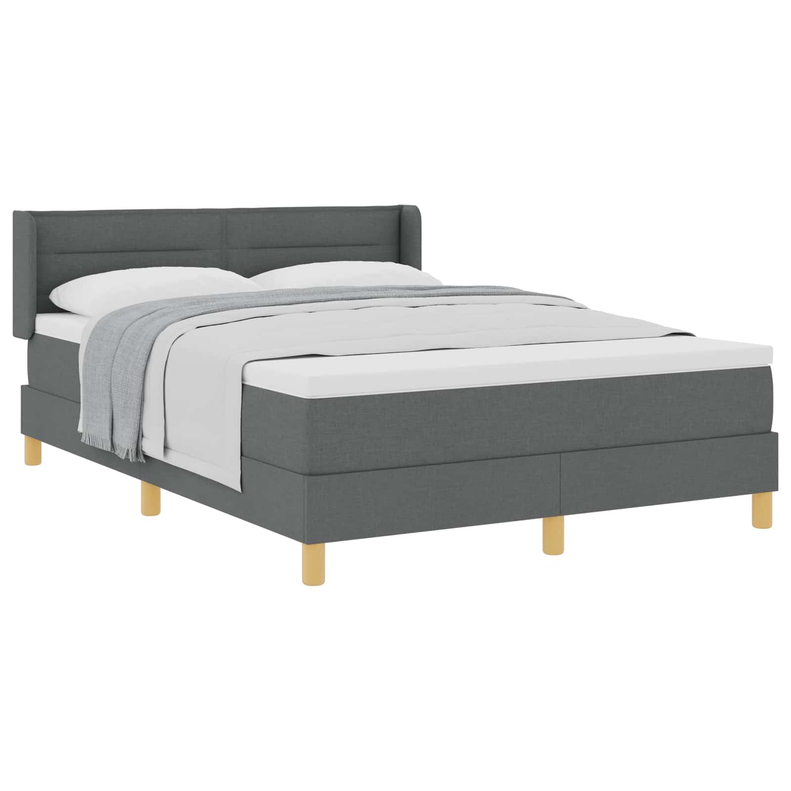 Boxspringbett mit Matratze Dunkelgrau 200 x 160 cm Stoff