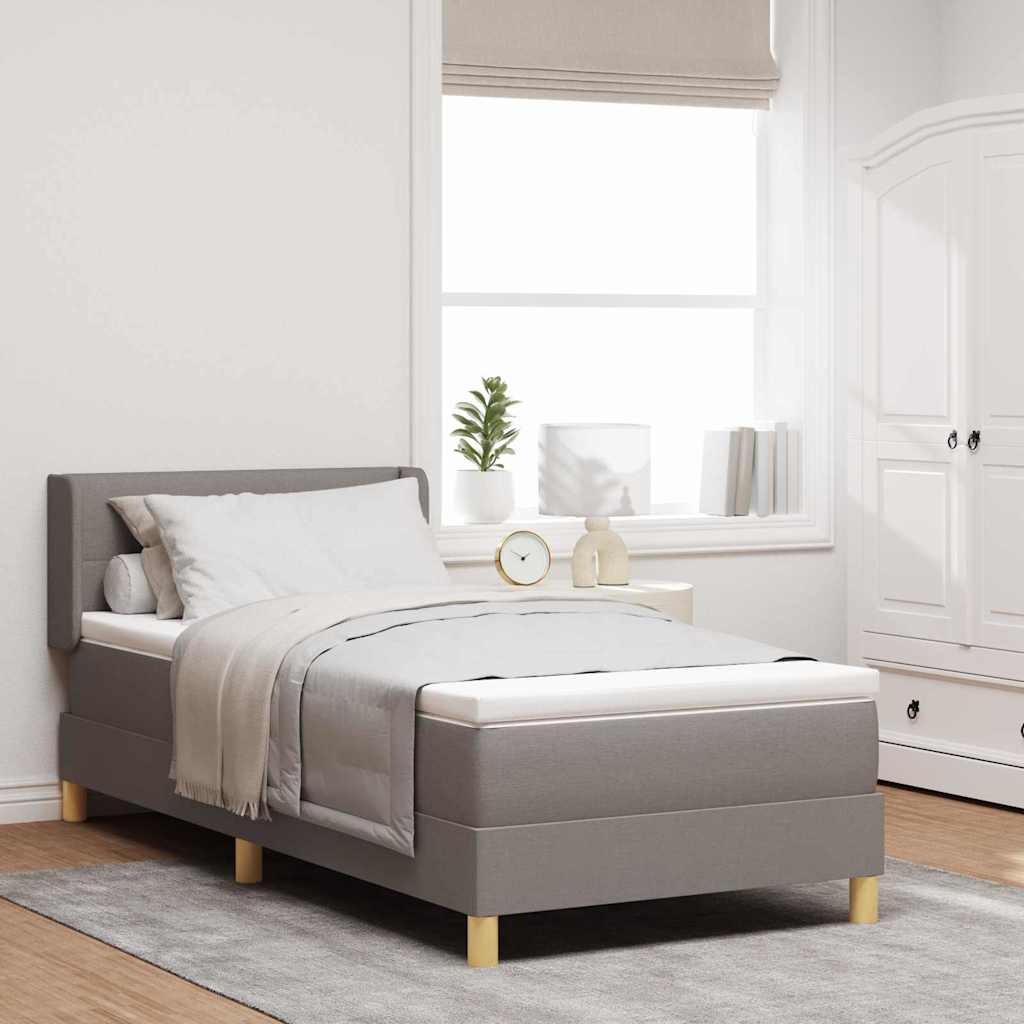 Boxspringbett mit Kopfteil Taupe 200 x 90 cm Stoff