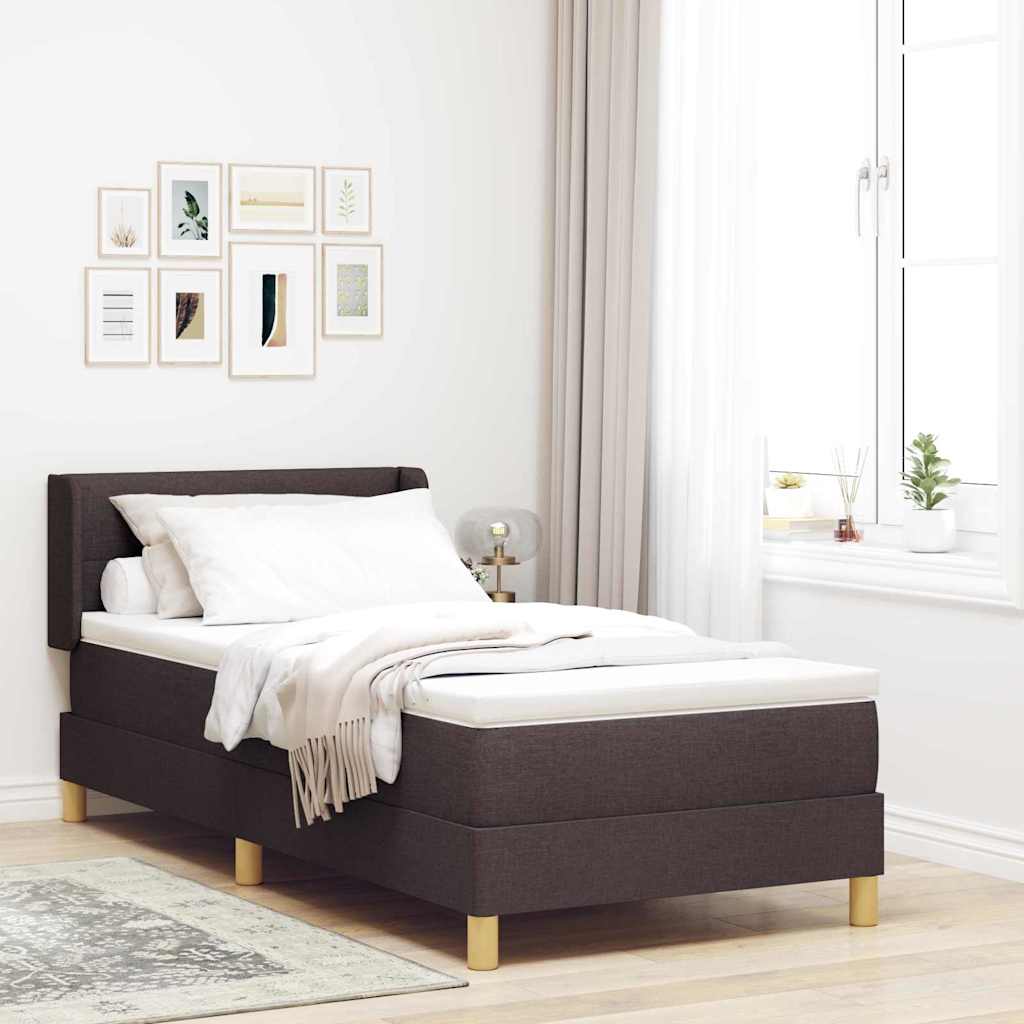Boxspringbett mit Kopfteil Dunkelbraun 200 x 100 cm Stoff