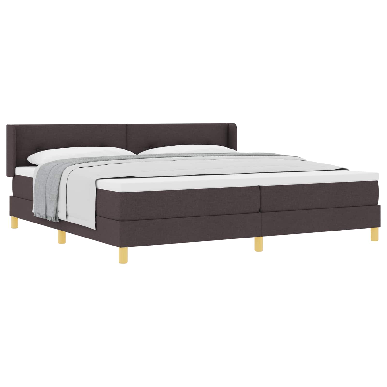 Boxspringbett mit Kopfteil Dunkelbraun 200 x 200 cm Stoff