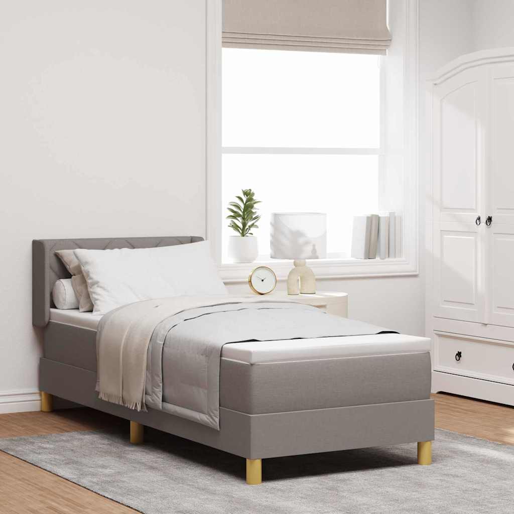 Boxspringbett mit Kissen mit Kopfteil Taupe 200 x 80 cm Stoff