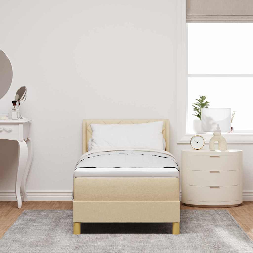 Boxspringbett mit Kopfteil Creme 200 x 80 cm Stoff