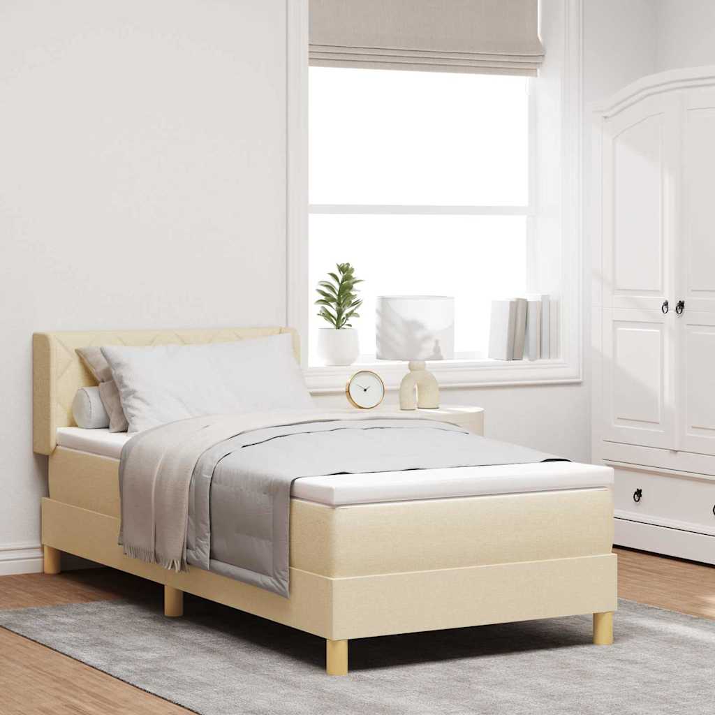 Boxspringbett mit Kopfteil Creme 200 x 100 cm Stoff