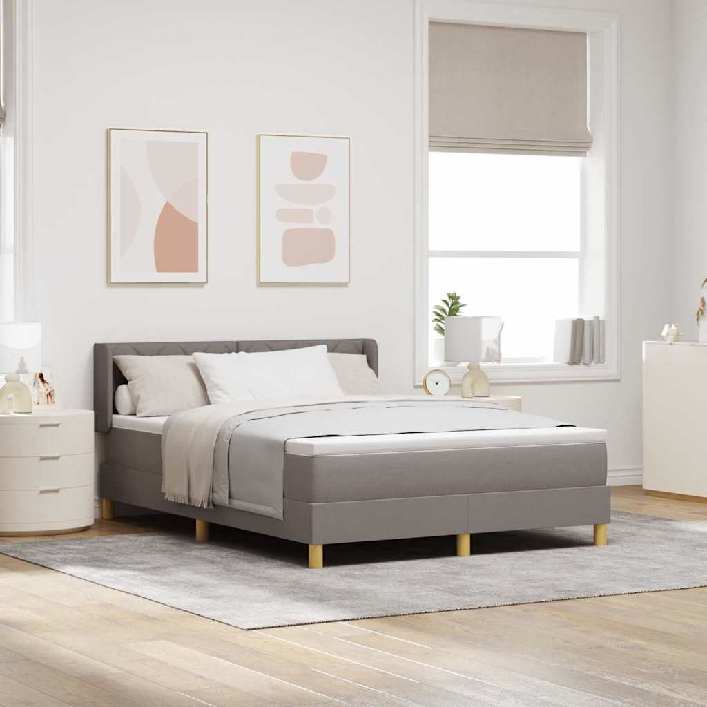Boxspringbett mit Kopfteil Taupe 200 x 140 cm Stoff