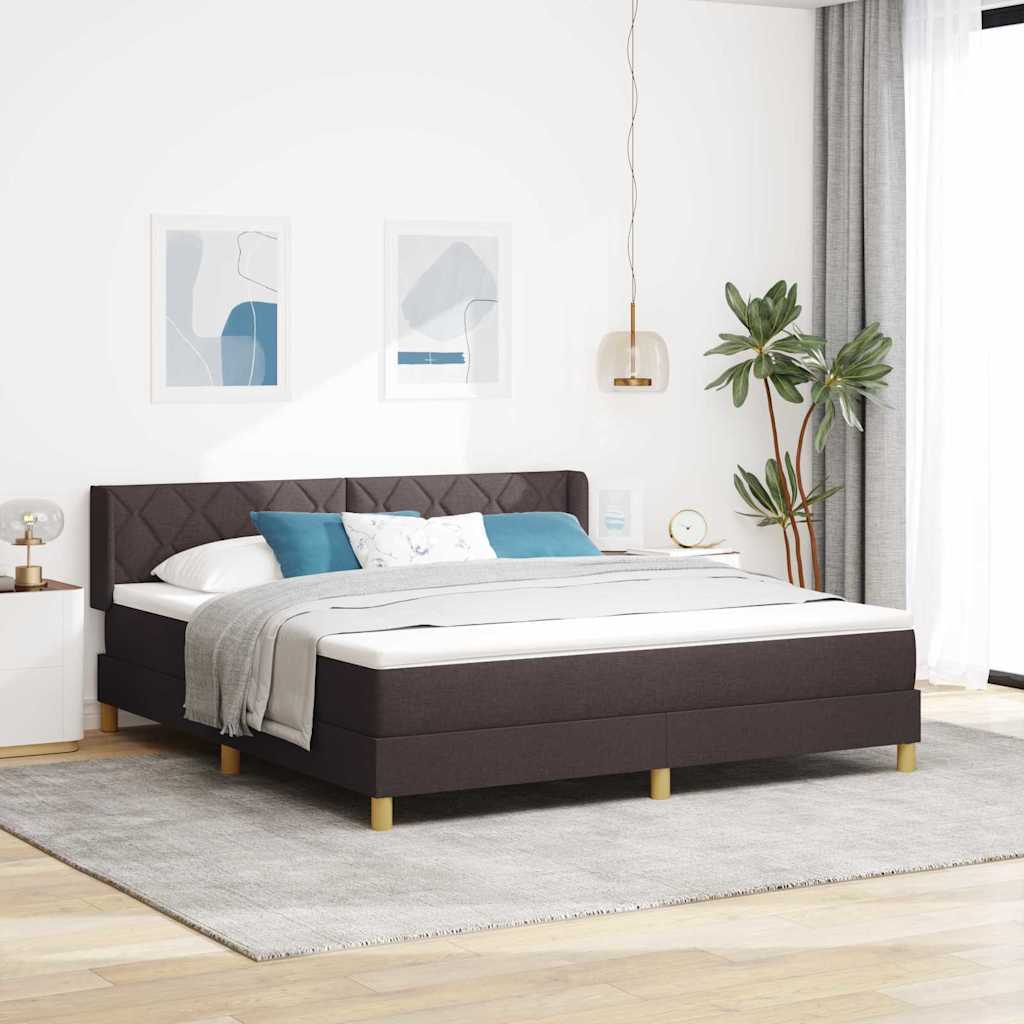 Boxspringbett mit Kopfteil Dunkelbraun 200 x 180 cm Stoff