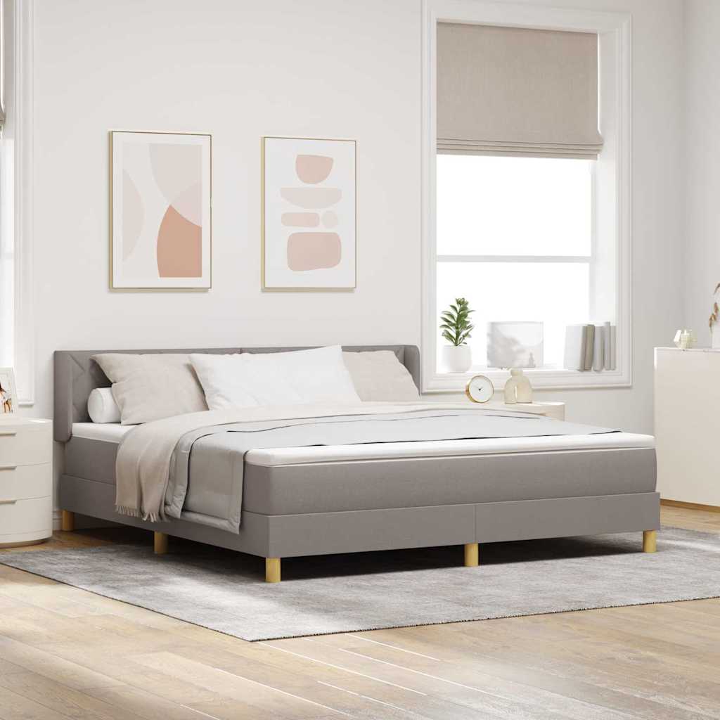 Boxspringbett mit Kopfteil Taupe 200 x 180 cm Stoff