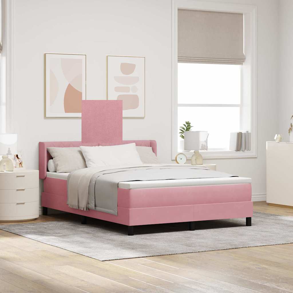 Boxspringbett mit Kopfteil Rosa 190 x 140 cm Samt