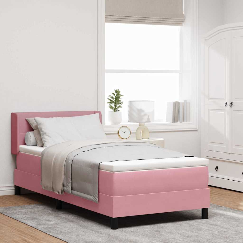 Boxspringbett mit Kopfteil Rosa 200 x 100 cm Samt