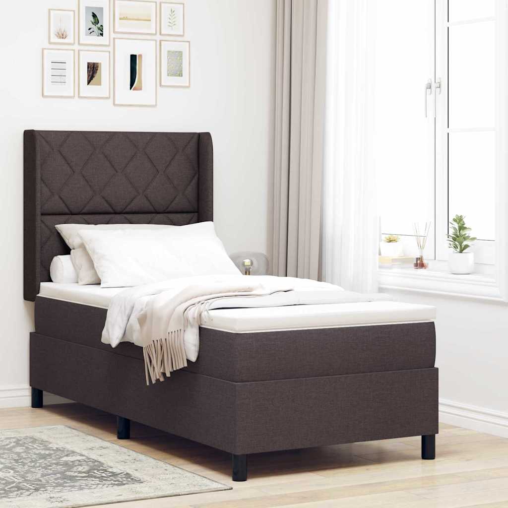 Boxspringbett mit Kissen Dunkelbraun 200 x 100 cm Stoff