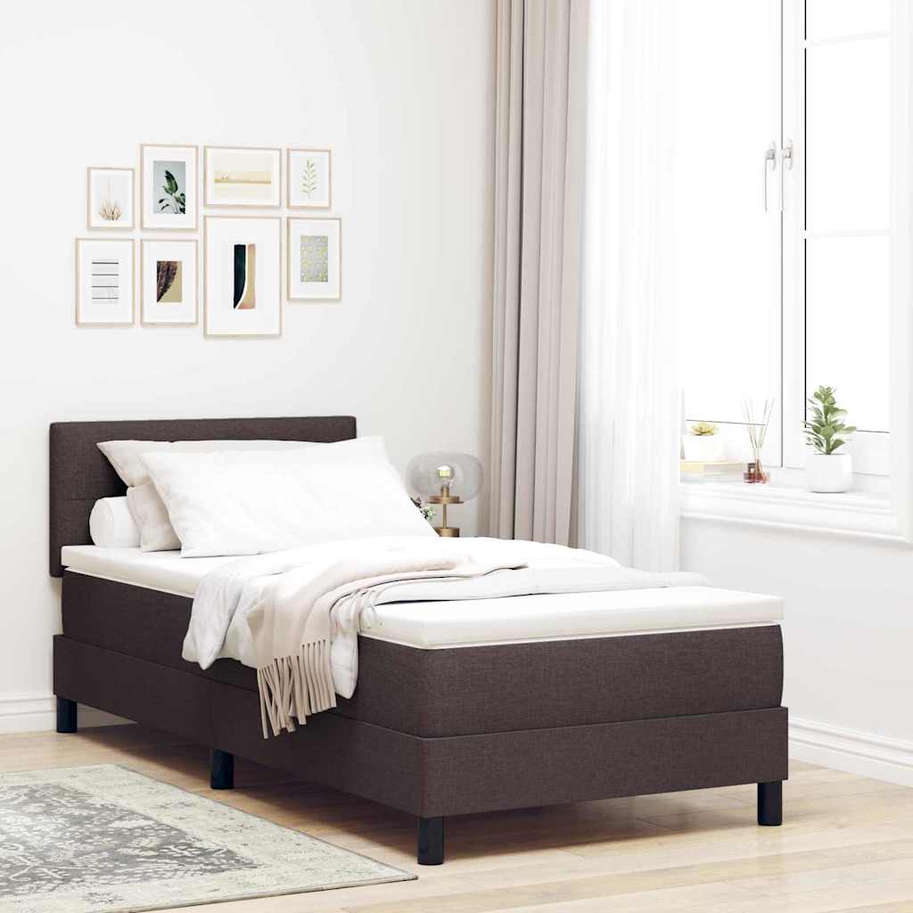 Boxspringbett mit Kopfteil Dunkelbraun 80 x 200 cm Stoff