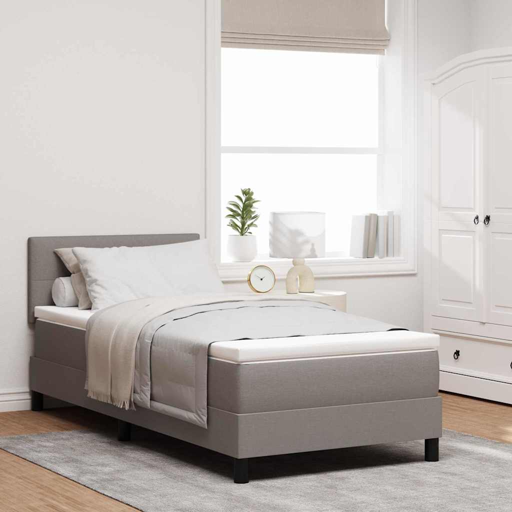 Boxspringbett mit LED-Lichtleisten Taupe 90 x 190 cm Stoff