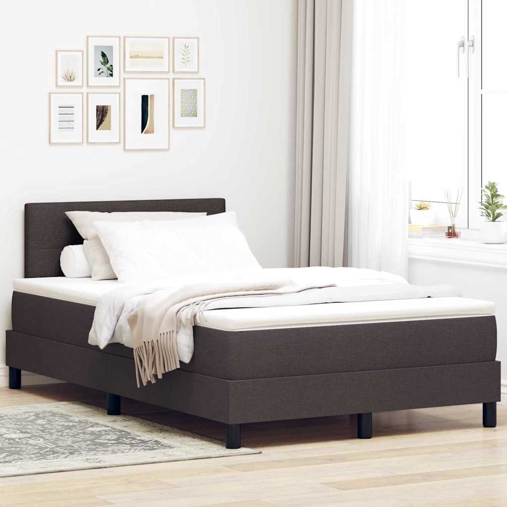 Boxspringbett mit Kopfteil Dunkelbraun 120 x 190 cm Stoff