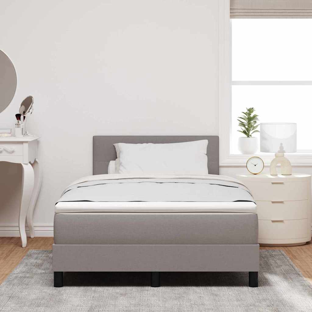 Boxspringbett mit LED-Lichtleisten Taupe 120 x 190 cm Stoff