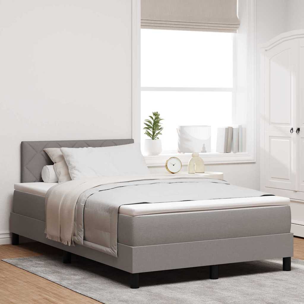 Boxspringbett mit LED-Lichtleisten Taupe 120 x 200 cm Stoff