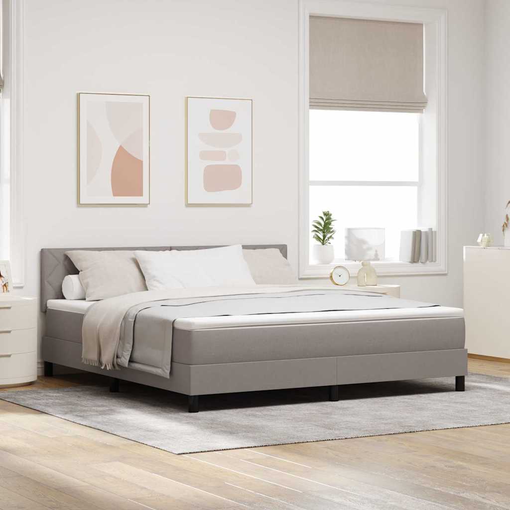 Boxspringbett mit LED-Lichtleisten Taupe 180 x 200 cm Stoff
