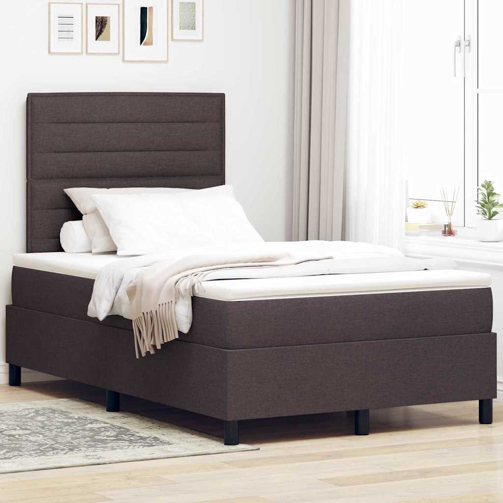 Boxspringbett mit Matratze Dunkelbraun 120 x 200 cm Stoff