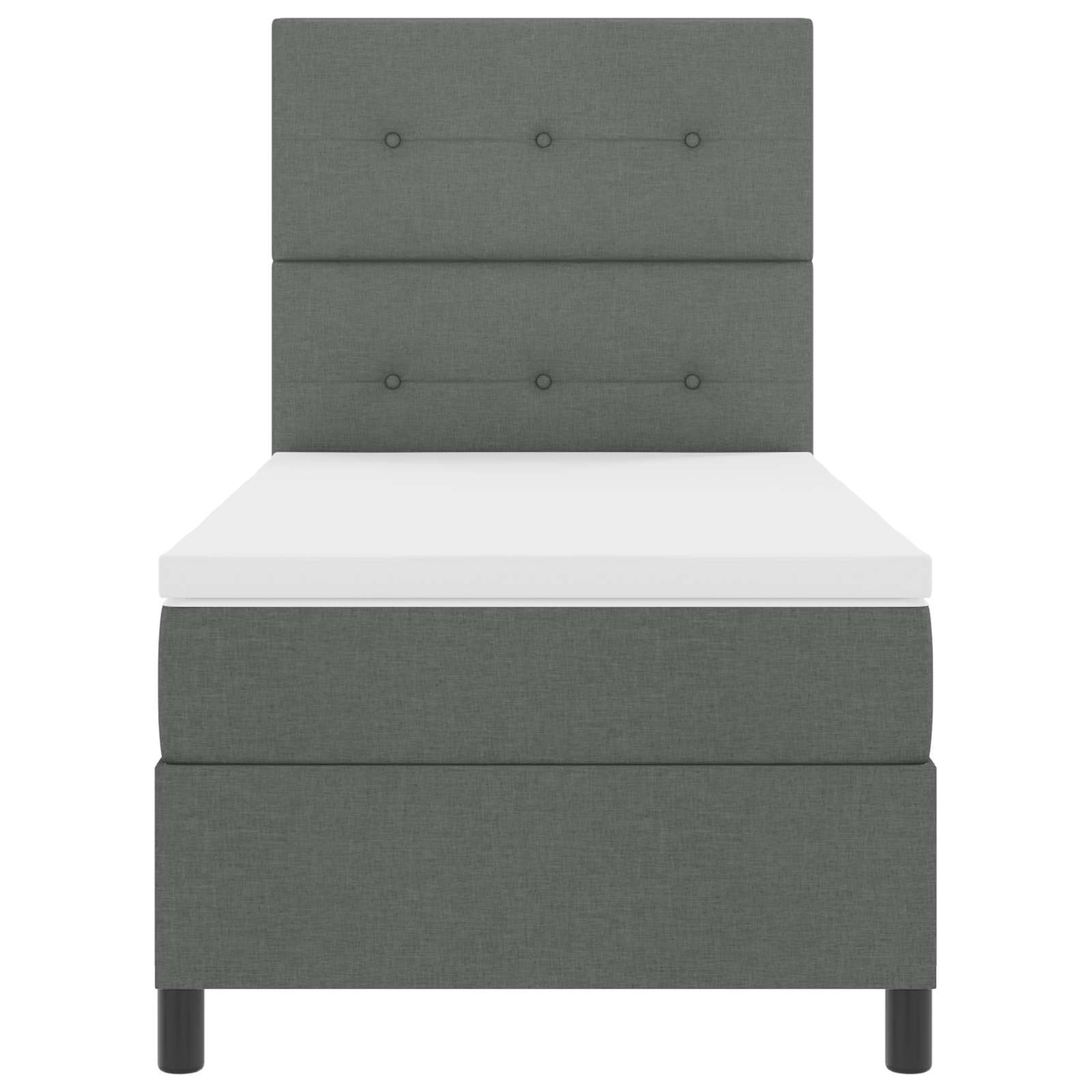 Boxspringbett mit LED-Lichtleisten Dunkelgrau 80 x 200 cm Stoff