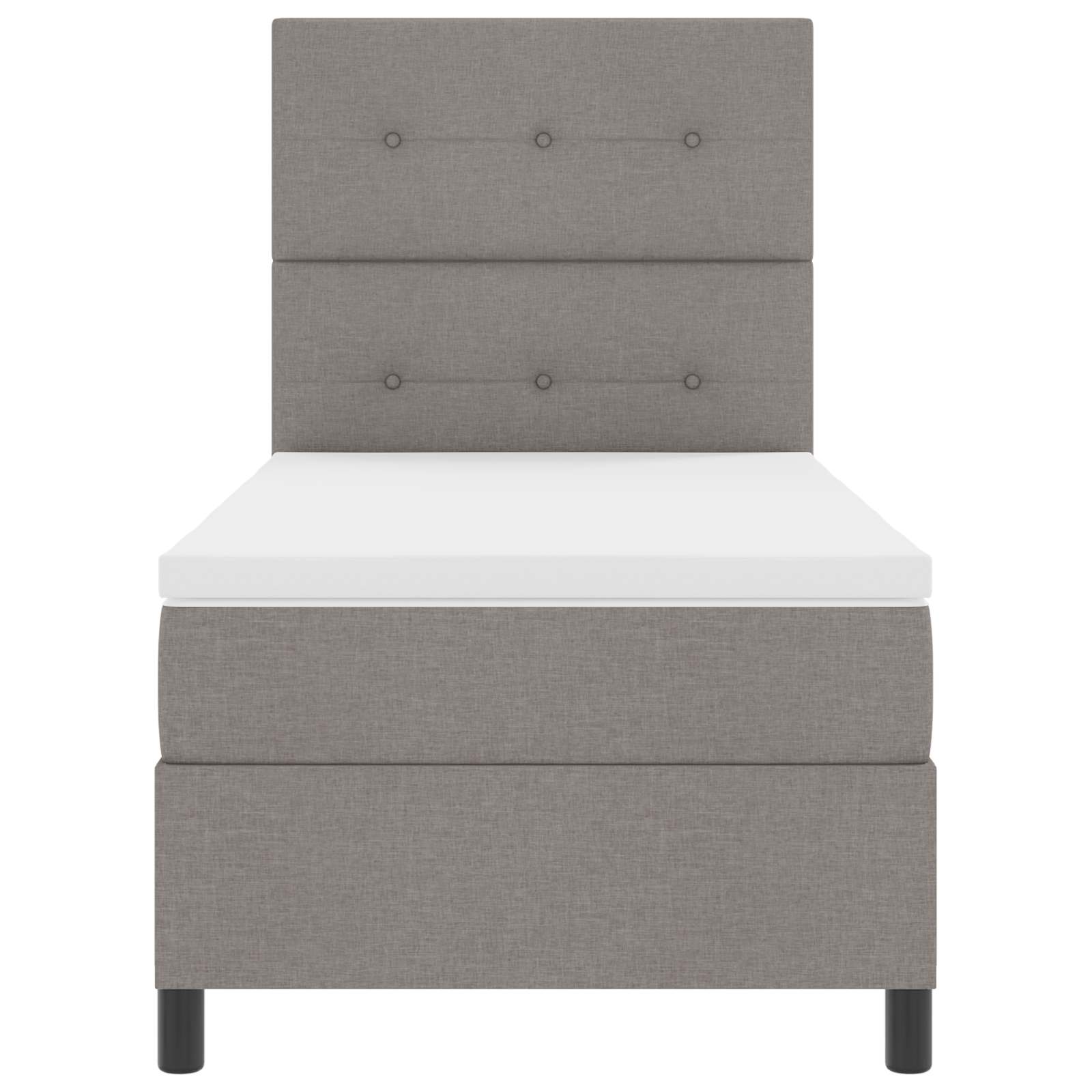 Boxspringbett mit LED-Lichtleisten Taupe 80 x 200 cm Stoff