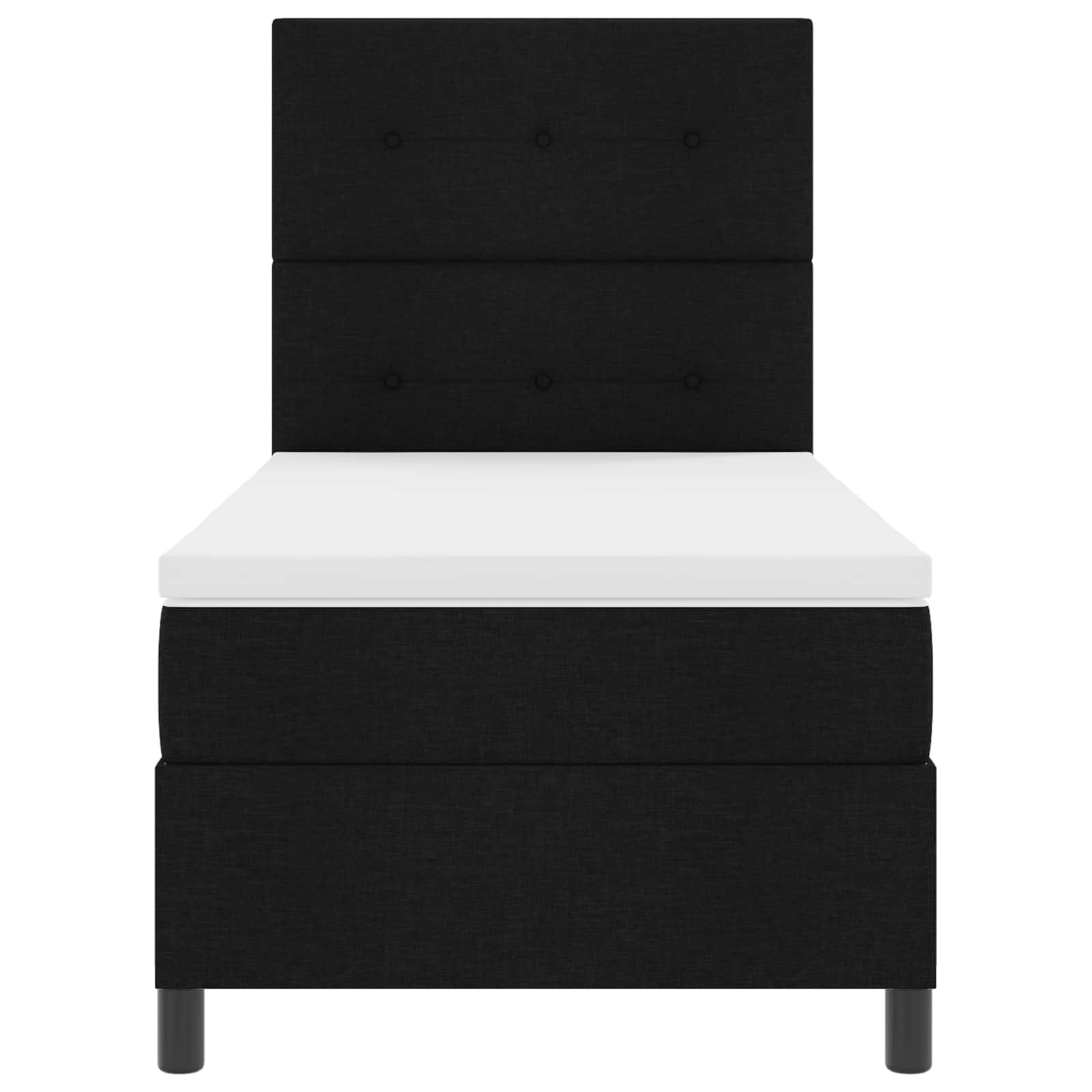 Boxspringbett mit LED-Lichtleisten Schwarz 90 x 190 cm Stoff