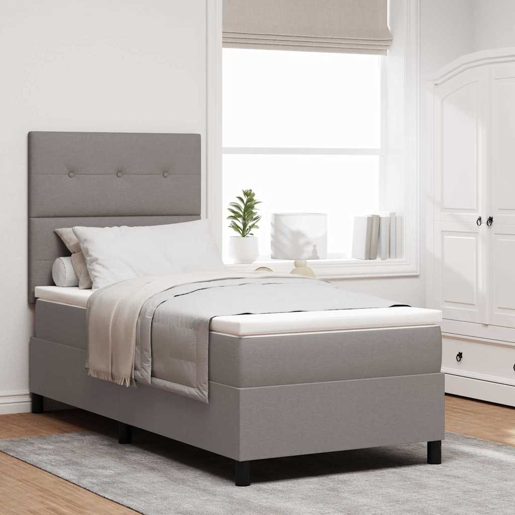 Boxspringbett mit LED-Lichtleisten Taupe 100 x 200 cm Stoff