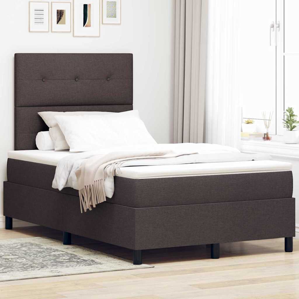 Boxspringbett mit Kopfteil Dunkelbraun 120 x 190 cm Stoff