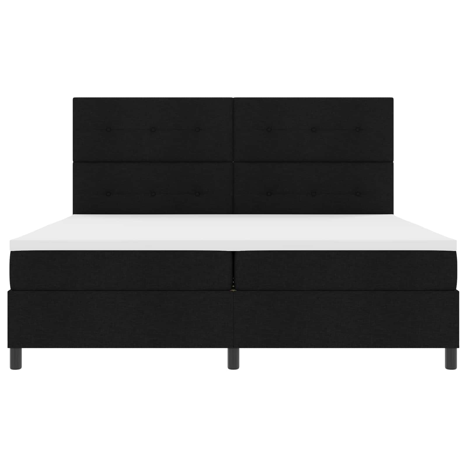 Boxspringbett mit LED-Lichtleisten Schwarz 200 x 200 cm Stoff