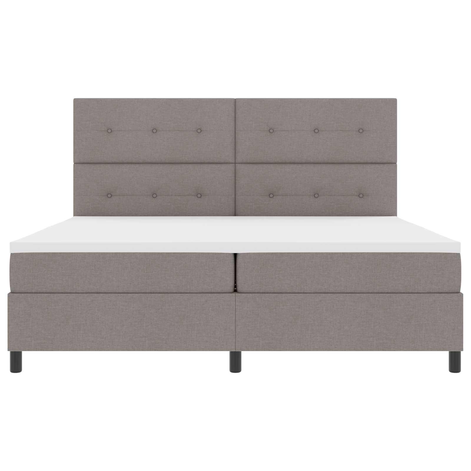 Boxspringbett mit LED-Lichtleisten Taupe 200 x 200 cm Stoff