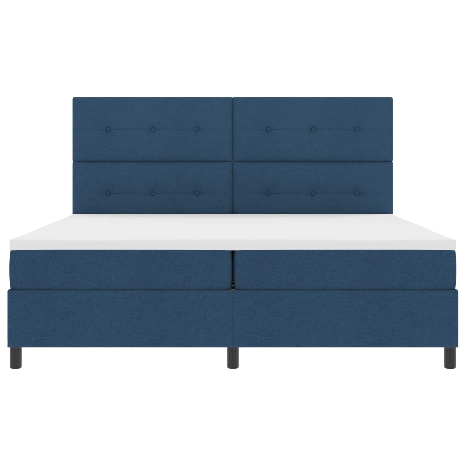 Boxspringbett mit LED-Lichtleisten Blau 200 x 200 cm Stoff