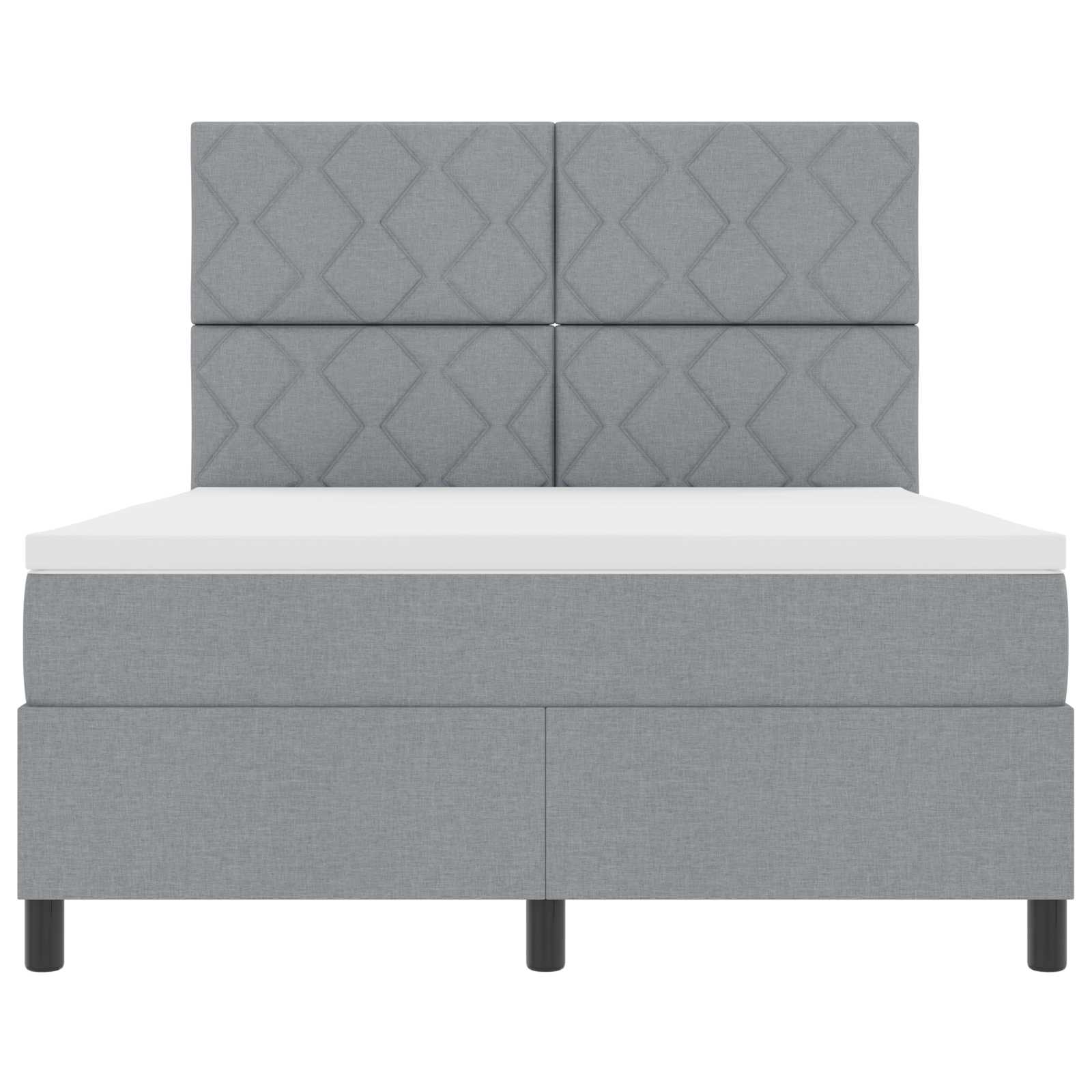 Boxspringbett mit Matratze mit LED Hellgrau 160 x 200 cm Stoff