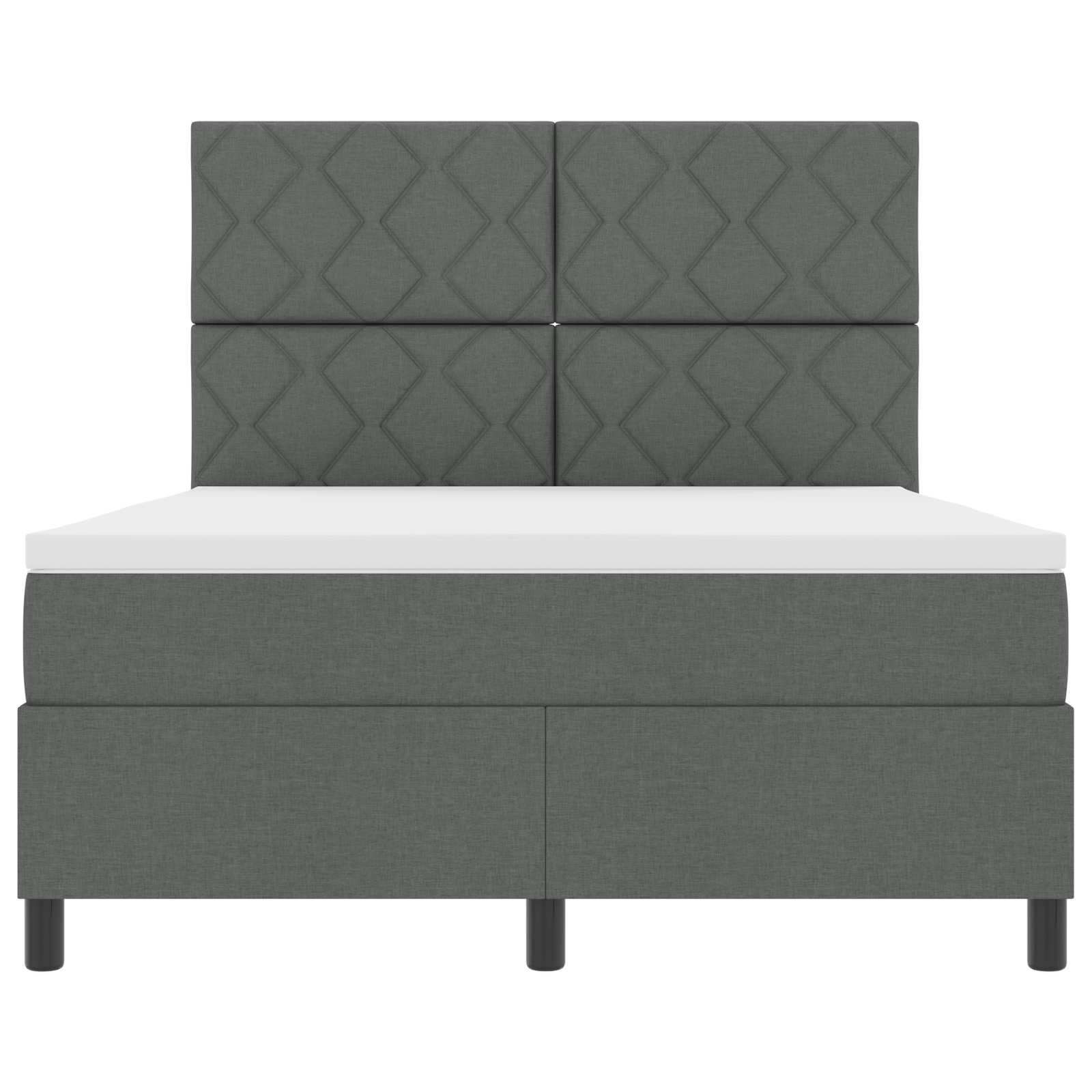 Boxspringbett mit Kopfteil Dunkelgrau 160 x 200 cm Stoff