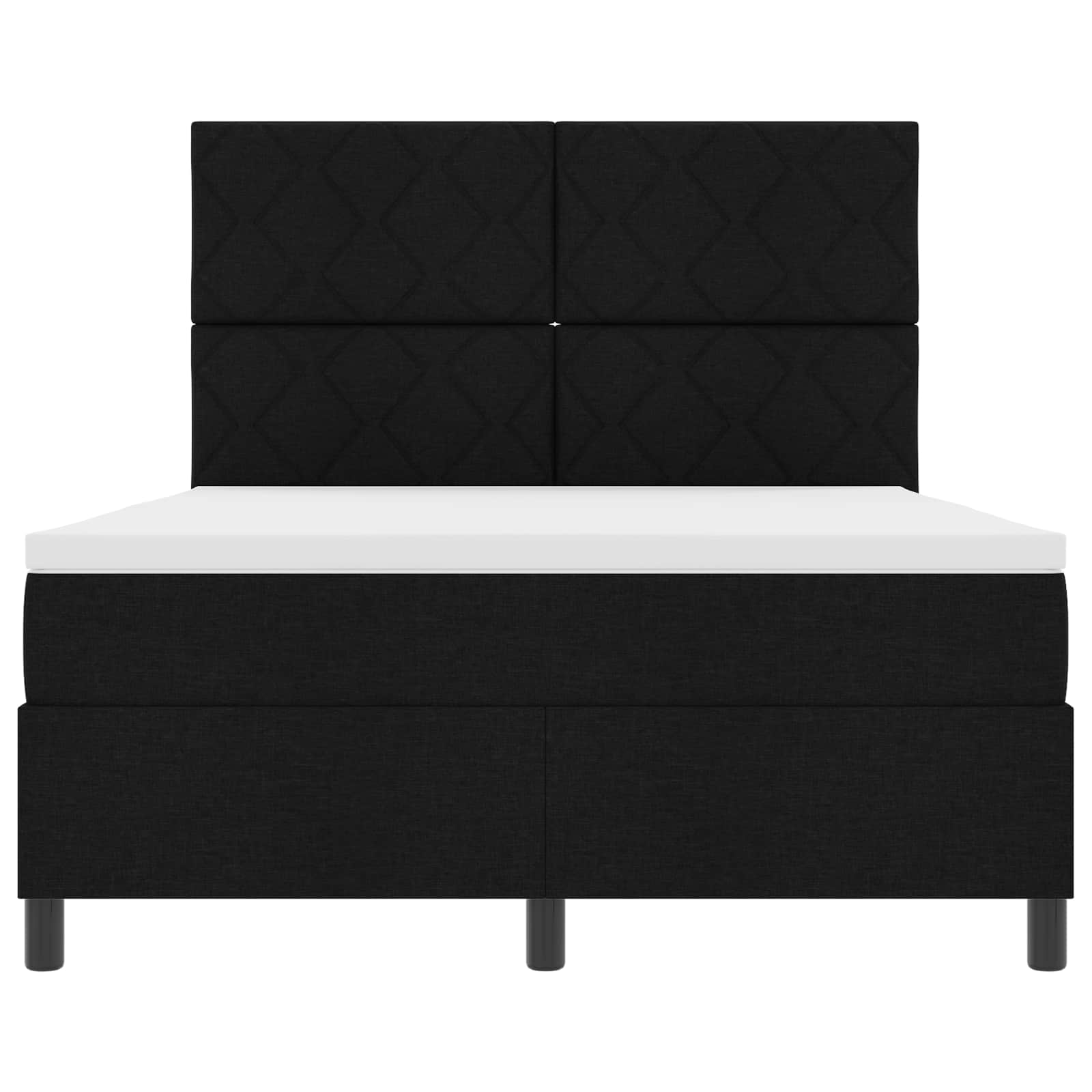 Boxspringbett mit LED-Lichtleisten Schwarz 160 x 200 cm Stoff