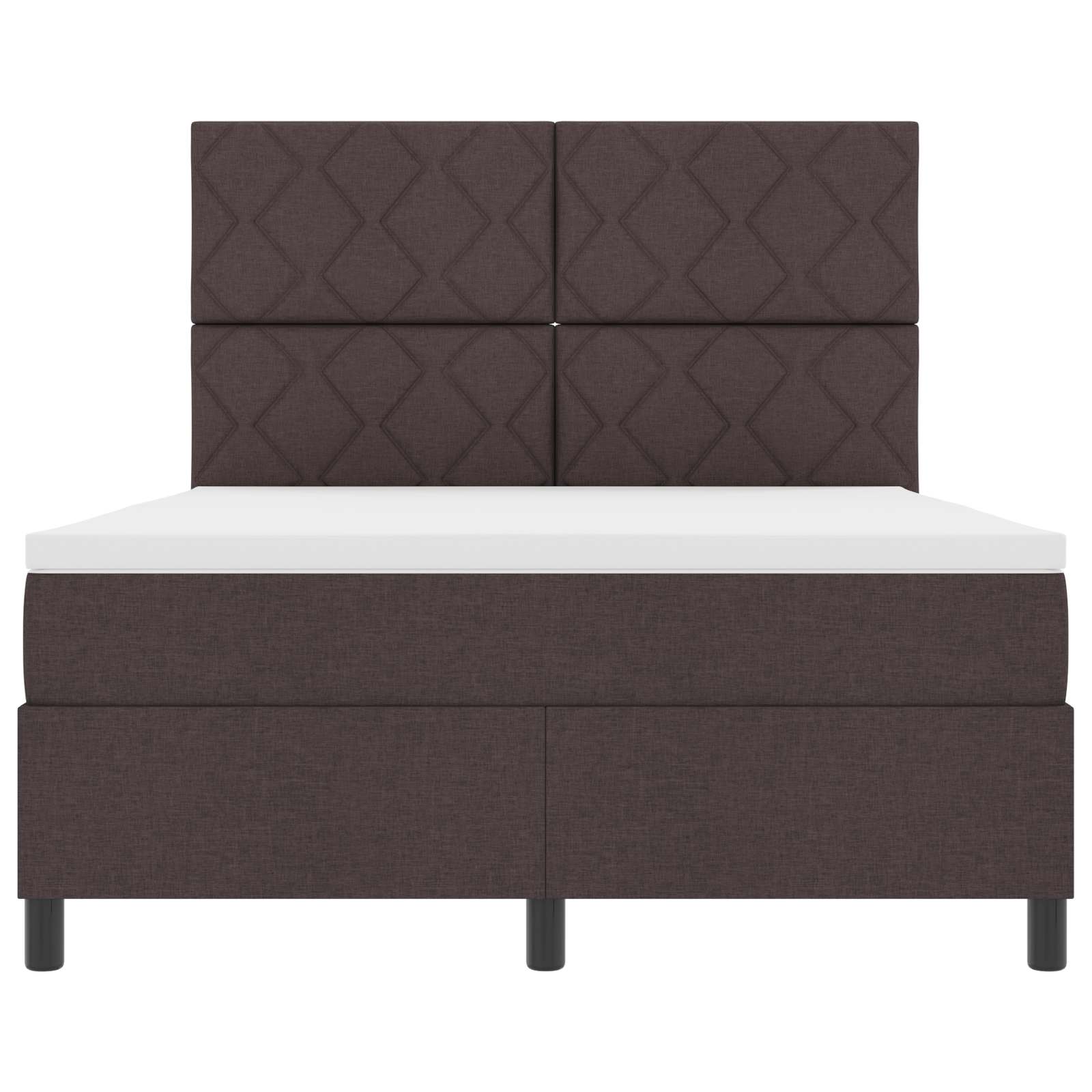 Boxspringbett mit Kopfteil Dunkelbraun 160 x 200 cm Stoff