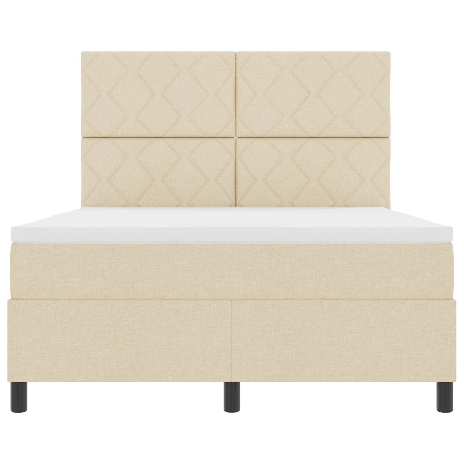 Boxspringbett mit LED-Lichtleisten Creme 160 x 200 cm Stoff