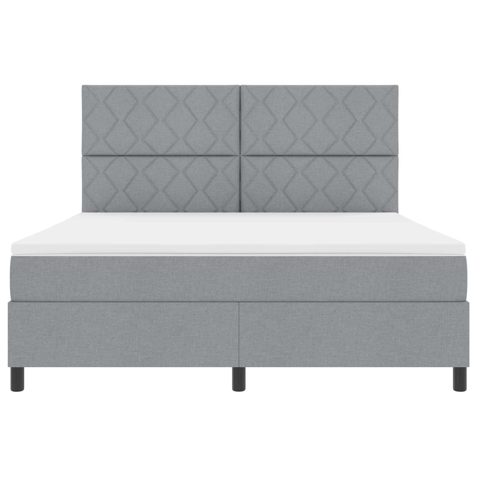 Boxspringbett mit LED-Lichtleisten Hellgrau 180 x 200 cm Stoff