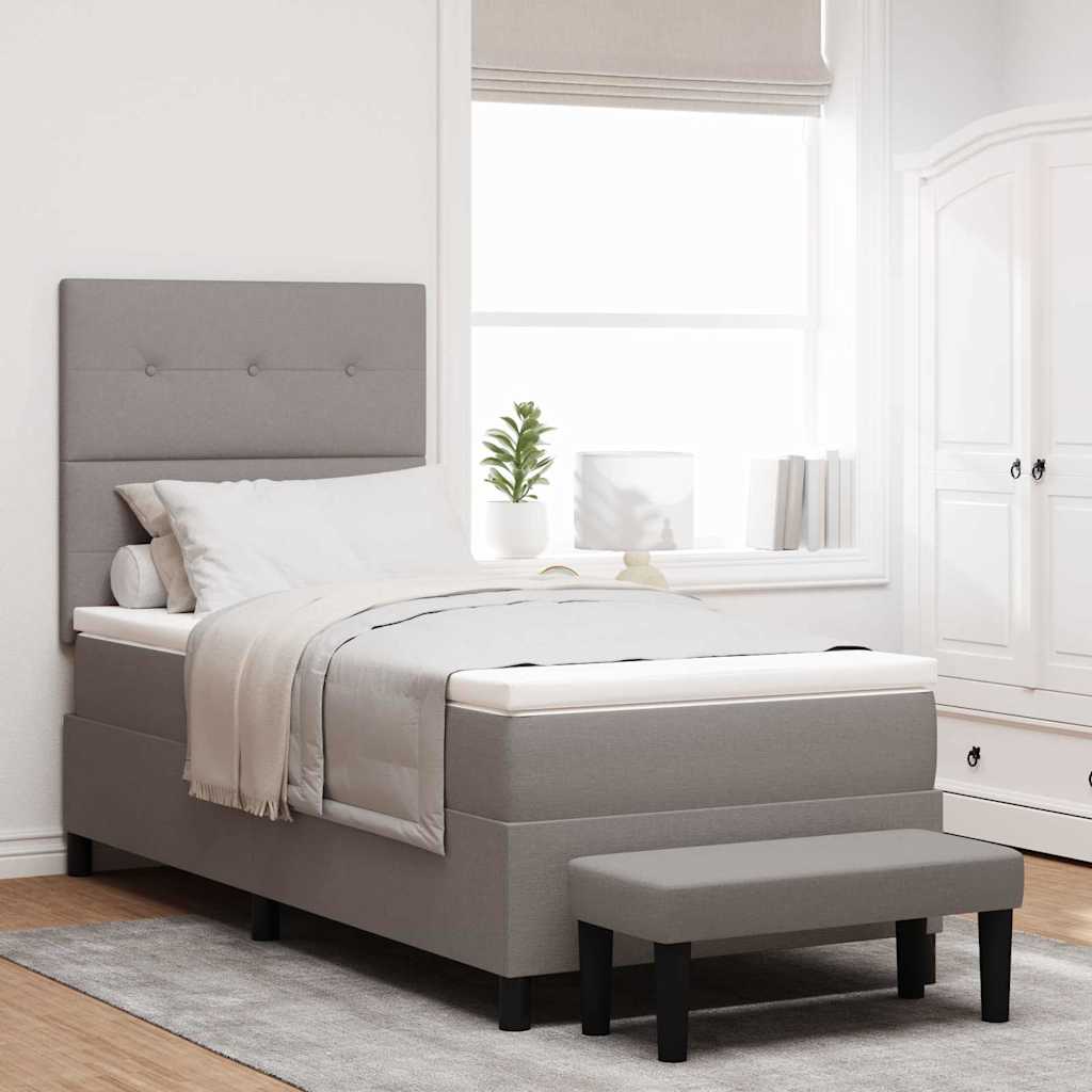 Boxspringbett mit Kopfteil Taupe 80 x 200 cm Stoff