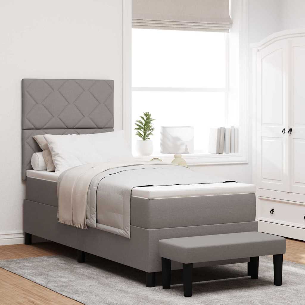 Boxspringbett mit Kopfteil Taupe 80 x 200 cm Stoff