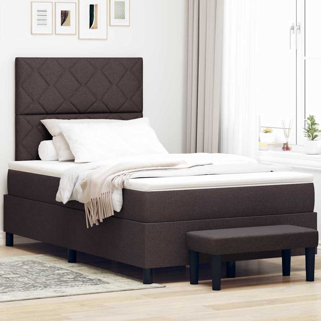 Boxspringbett mit Kopfteil Dunkelbraun 120 x 190 cm Stoff