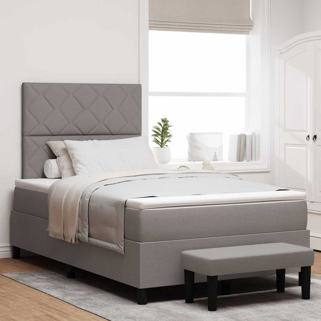 Boxspringbett mit Kopfteil Taupe 120 x 190 cm Stoff