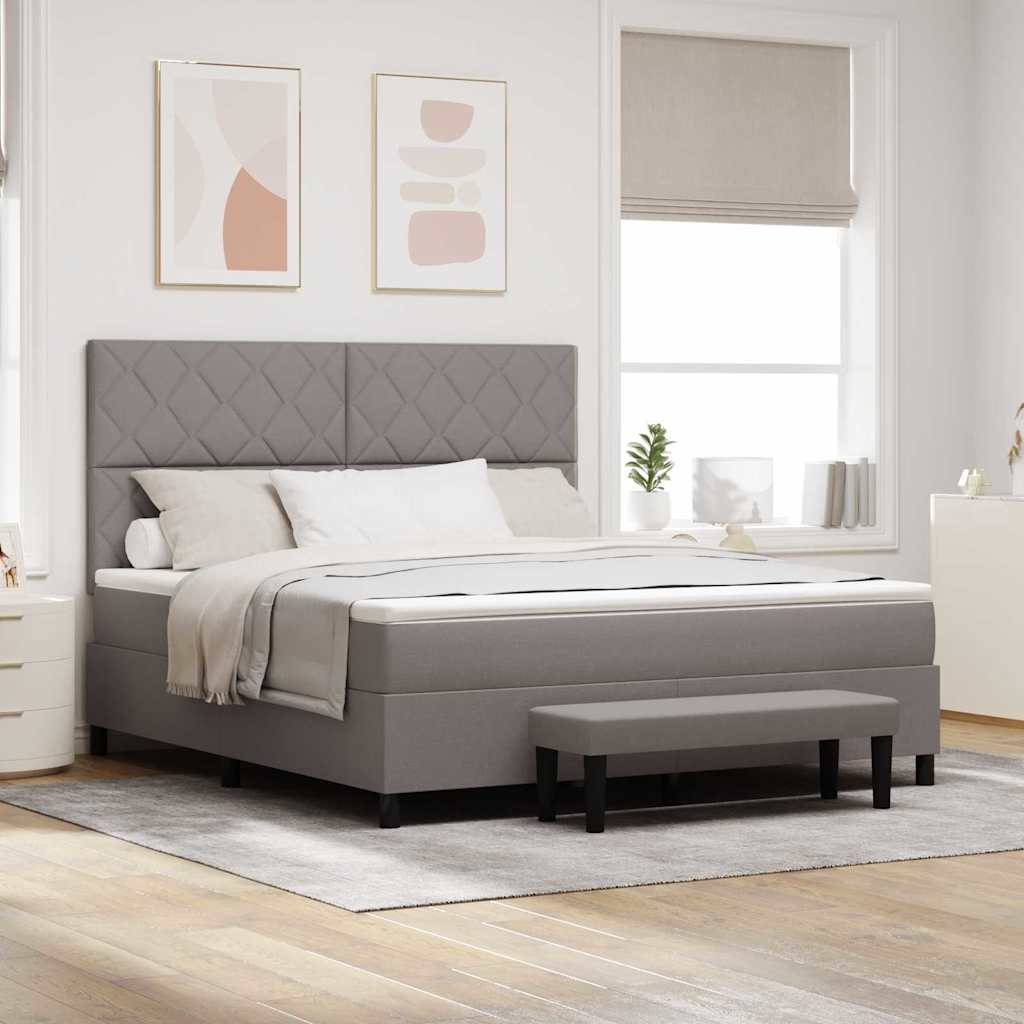 Boxspringbett mit Kopfteil Taupe 180 x 200 cm Stoff