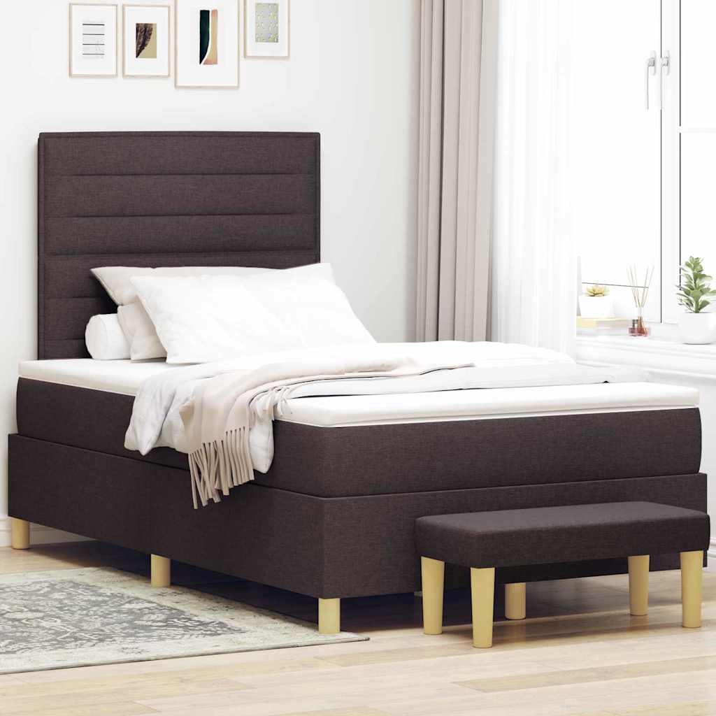 Boxspringbett mit Kopfteil Dunkelbraun 190 x 120 cm Stoff