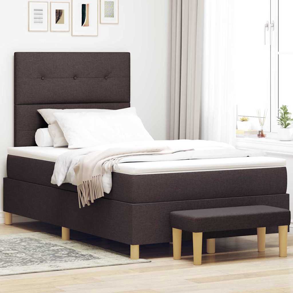 Boxspringbett mit Kopfteil Dunkelbraun 190 x 120 cm Stoff